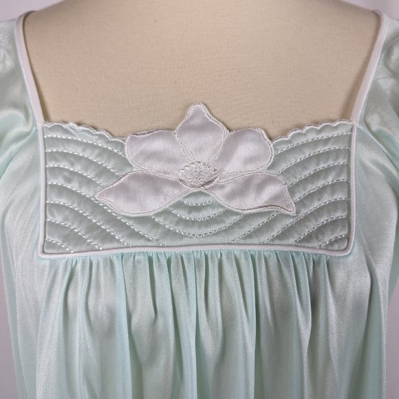 Personal Image Movie Star Vintage Nightie Nightgown Nylon Chiffon Green Size M - Picture 4 of 8